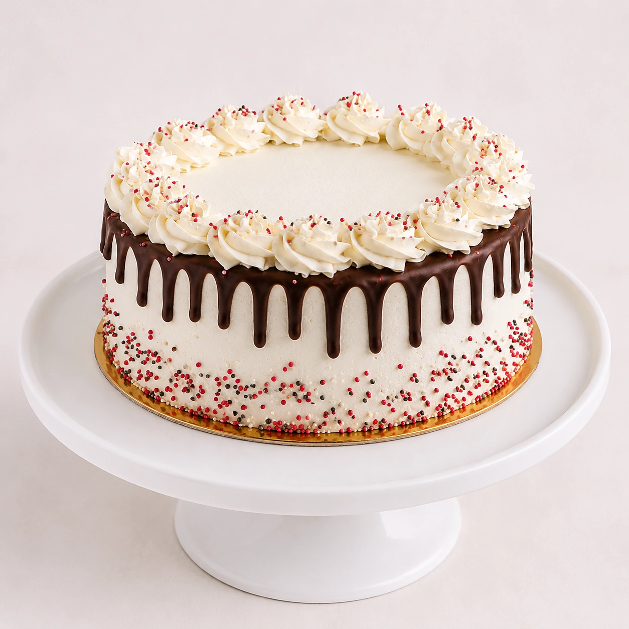 Choco Dripping Vanilla Cake