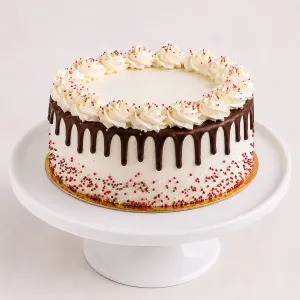 Choco Dripping Vanilla Cake